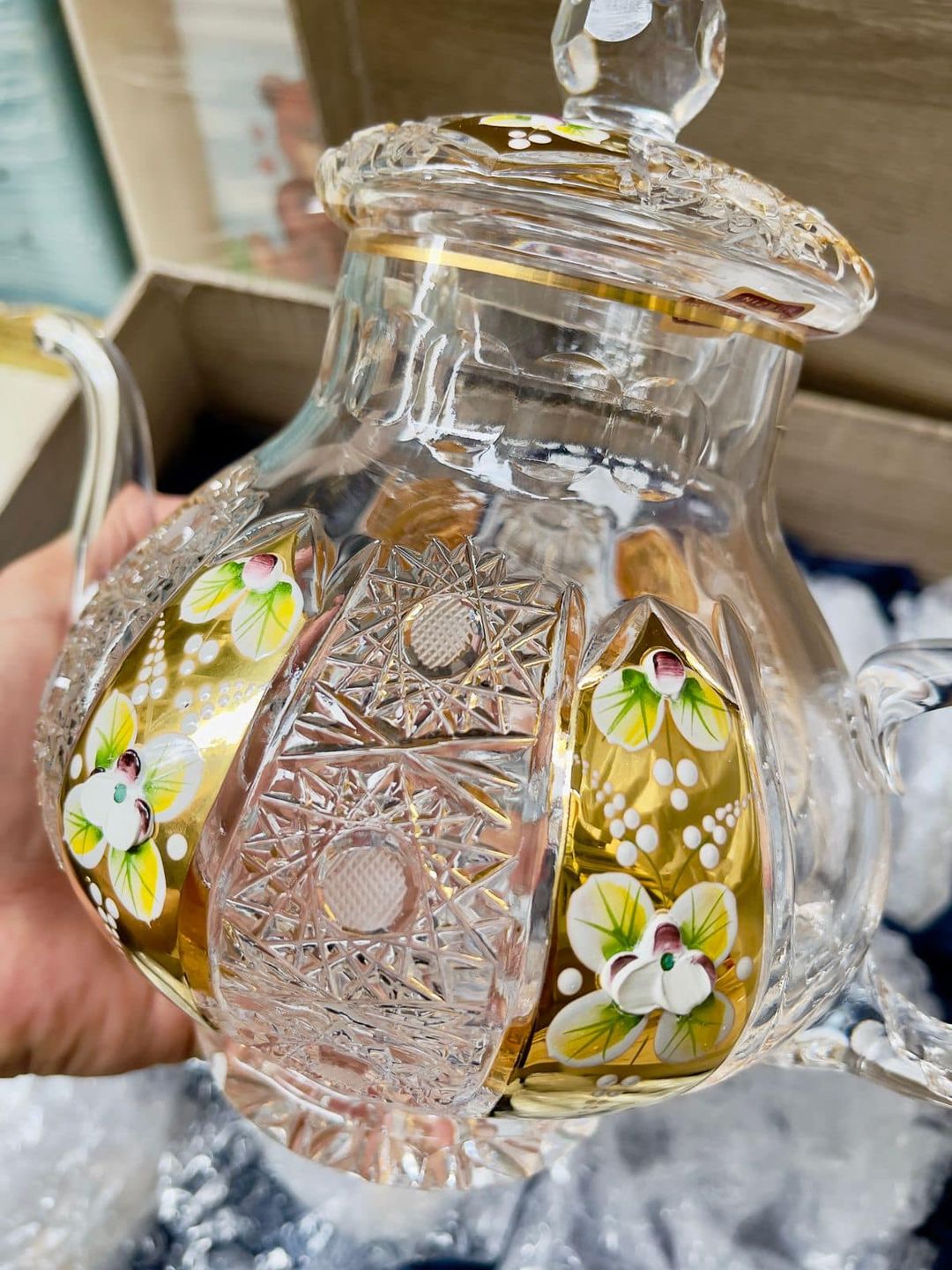 طقم شاي وجاتوه كريستال بوهيمي - الصورة 3