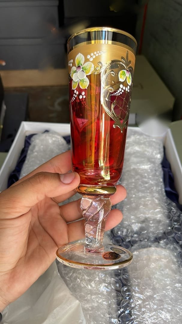 طقم كاسات كريستال ميرانو بوهيمي
