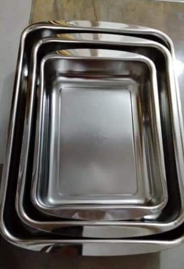 طقم طواجن او صواني مستطيله ستانلس