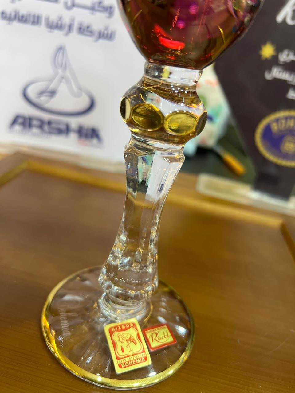 طقم كاسات بوهيمي اصلي باللون البرنجاني مع الدهب - الصورة 2