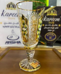 طقم كاسات كريستال بوهيمي بالدهب منتج اصلي