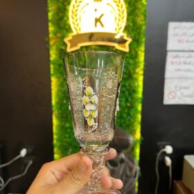 طقم كاسات كريستال بوهيمي  بالبلاتين
