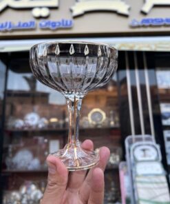 طقم كاسات آيس كريم زجاجي فاخر - 6 قطع باللون الفاميه