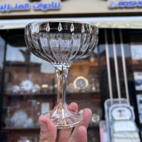 طقم كاسات آيس كريم زجاجي فاخر - 6 قطع باللون الفاميه