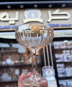 طقم كاسات آيس كريم زجاجي فاخر - 6 قطع باللون العسلي