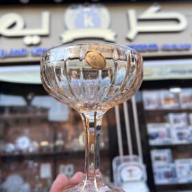 طقم كاسات آيس كريم زجاجي فاخر - 6 قطع باللون العسلي