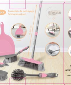مجموعه تنظيف الهامر من شركه الخلود اعلي جوده ف العالم 🗺️ مجموعه شامله ادوات التنظيف 🧽 🧼 6 قطع مقشه يد أستيل كفر سيلكون و جاروف بالفرشاه و فرشاه اطباق او تواليت متعدده فرشاه سجاد او أرضيات متعدده تأكد من بيانات شركه الخلود مطبوع علي الكرتونه