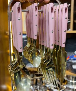 Alternative view of استند معالق باللون الروز مع الجولد تحفه 24قطعه