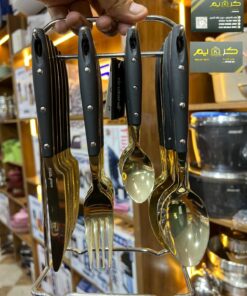 Alternative view of استند معالق اسود مع اللون الجولد تحفه 24قطعه