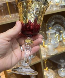 طقم كاسات كريستال أصلي – بوهيمي فاخر ✨