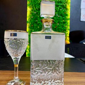 طقم شربات كريستال فرست كوبي – شغل دهب (7 قطع)
