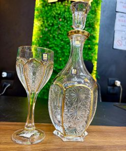 طقم شربات كريستال فرست كوبي – شغل دهب (7 قطع)