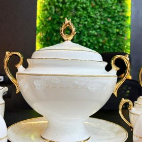 طقم سفره بارجون شغل بالذهب 
( موديل الكاس )