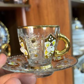 فناجين القهوه الكريستال البوهيمي الأصلي (Lead Crystal) عالي النقاء.