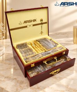 ⁦شنطه معالق فضي لامع ارشيا الاصلي 86قطعه⁩ - الصورة ⁦3⁩